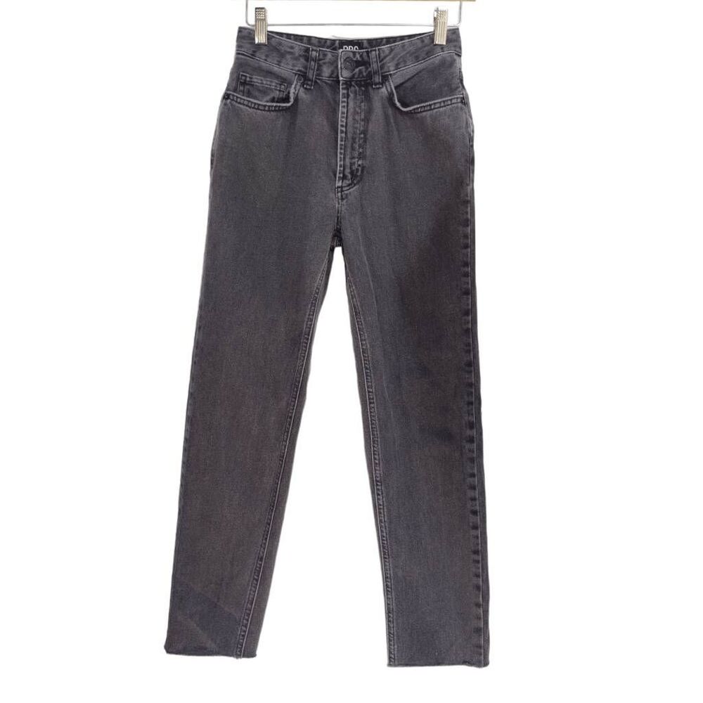 BDG Urban Outfitters Cropped Ankle Mom Jeans Gray Faded Black Sz 24 High Rise